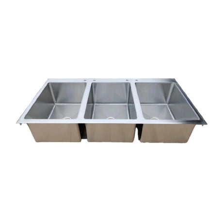 Omcan 44604 (44604) Drop-In Sink Three Compartment 16" X 20" X 12" Deep Compartments