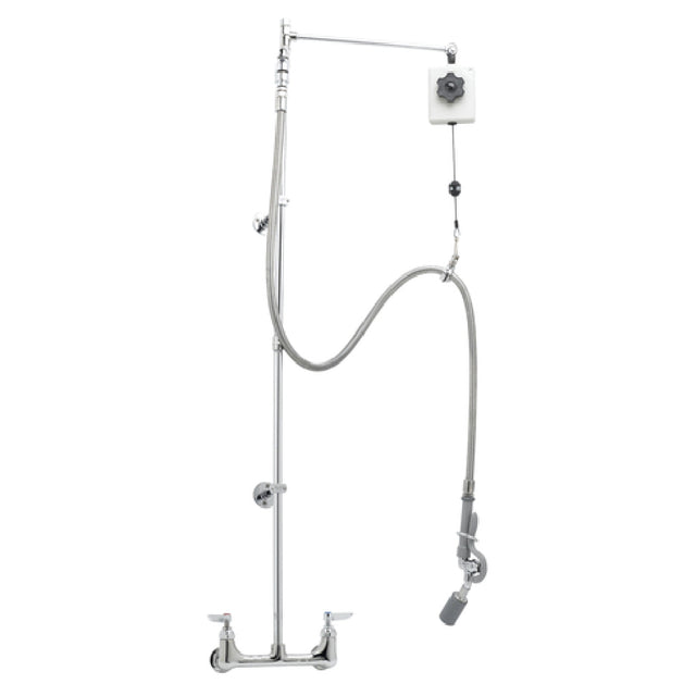 T&S Brass B-0140-01 EasyInstall Pre-Rinse Unit Wall Mount Mixing Faucet With 8" Adjustable Centers