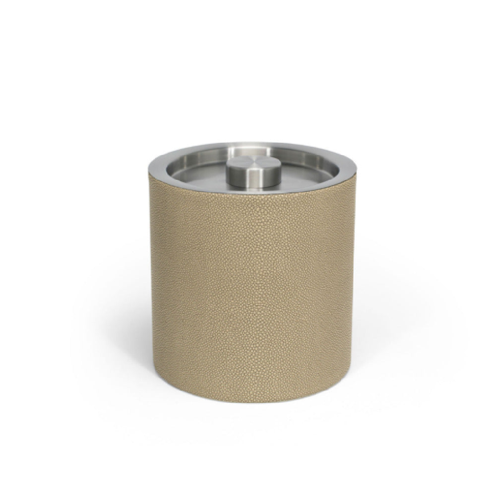 FOH RIB038BEL21 3.5qt Round Belize Ice Bucket Dune With Brushed Stainless Lid