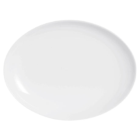 Arc Cardinal N9364 Arcoroc Evolutions White Oval Platter (L:9.75'' X W:13.0'') Fluorosilicate Opal Glass