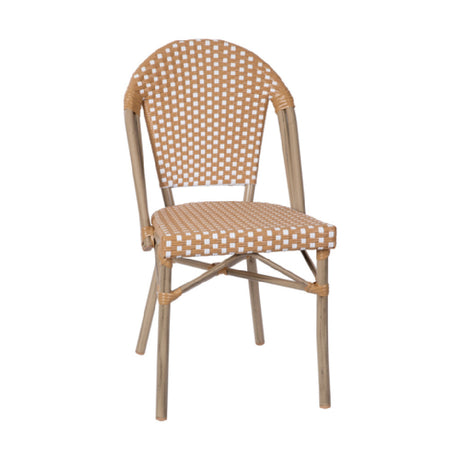 Flash Furniture SDA-AD642001-F-NATWH-LTNAT-GG Lourdes Stacking French Bistro Chair