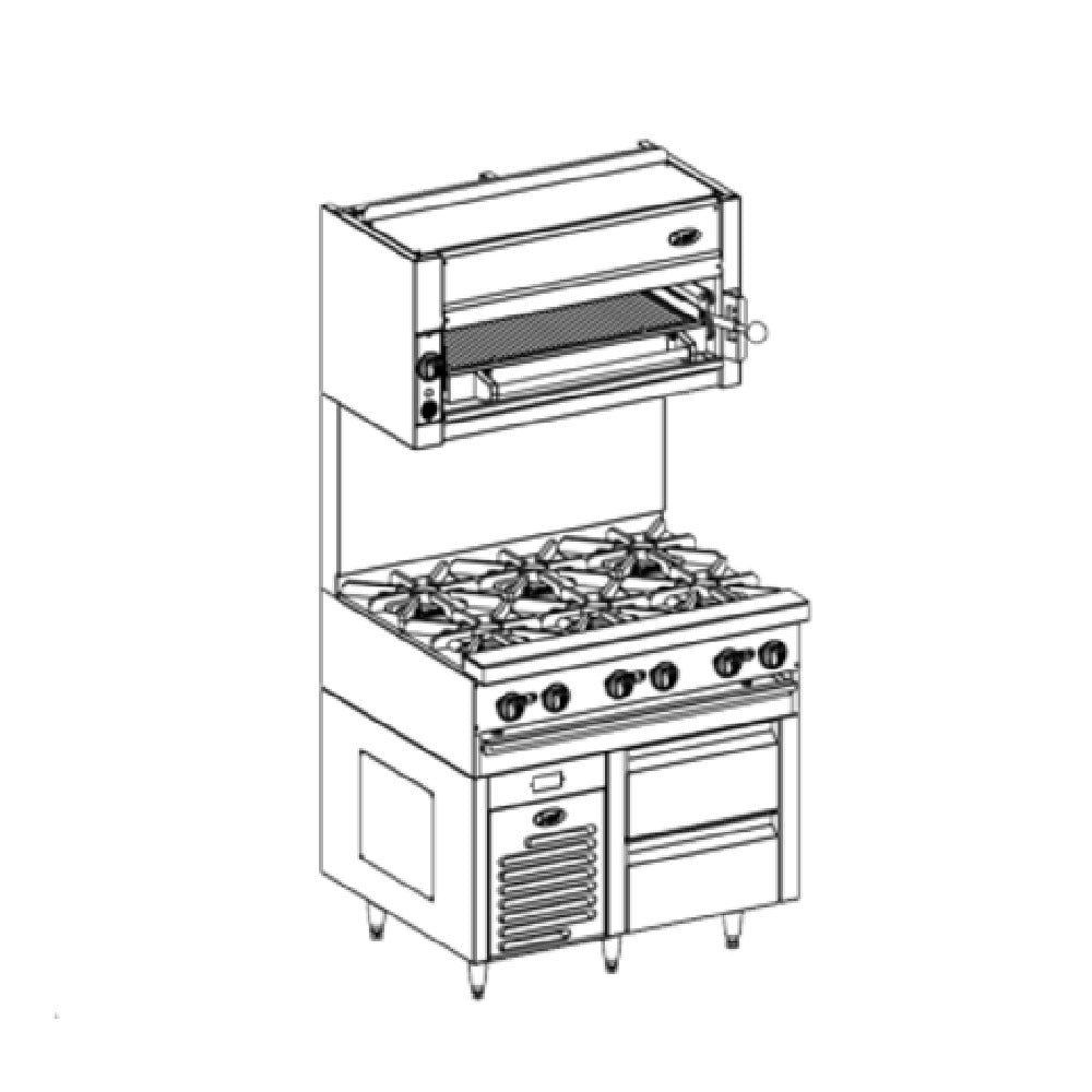 Jade Range JRLH-02S-B-36 Bistro™ Fire & Ice™ Refrigerated Base 36" Self-contained