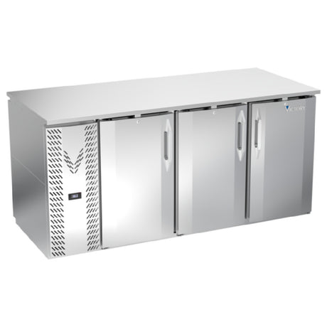Victory VBB72HC-PT-S - Pass-Thru Back Bar Refrigerator, Three-section, 72"W X 33-9/16"D X 34"H