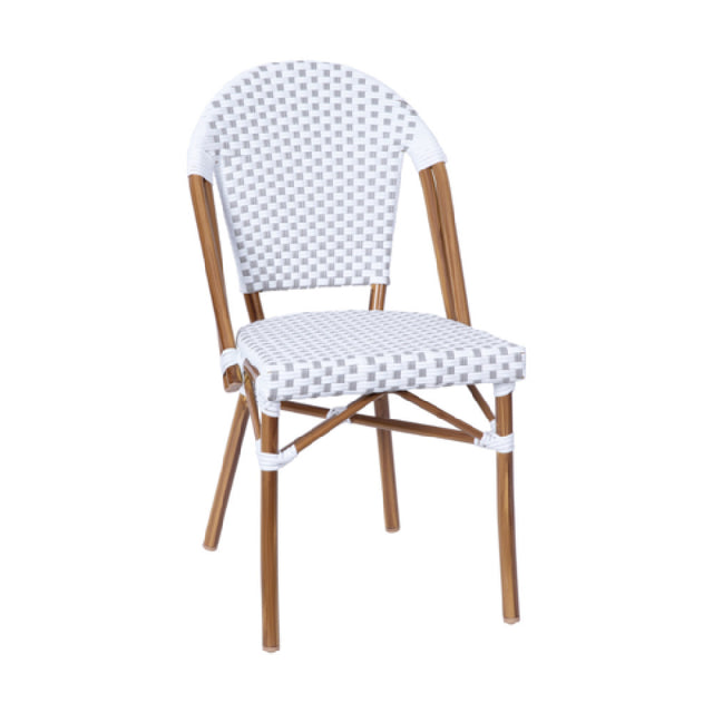 Flash Furniture SDA-AD642001-F-WHGY-NAT-GG Lourdes Stacking French Bistro Chair