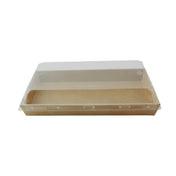 PacknWood 210SUPAP220K - Sushi Box With PET Lid, 26oz., Base: 8.66"W X 5.3"D X 1"H