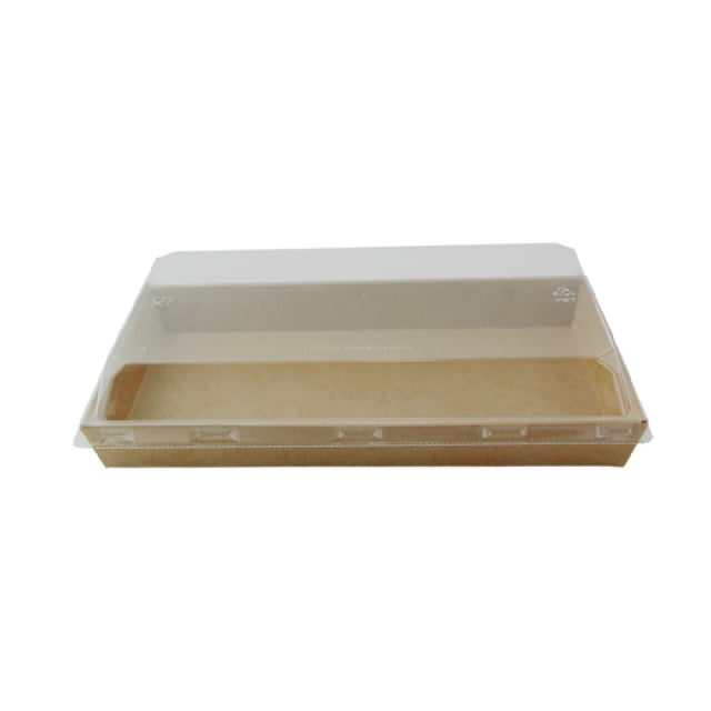 PacknWood 210SUPAP220K - Sushi Box With PET Lid, 26oz., Base: 8.66"W X 5.3"D X 1"H
