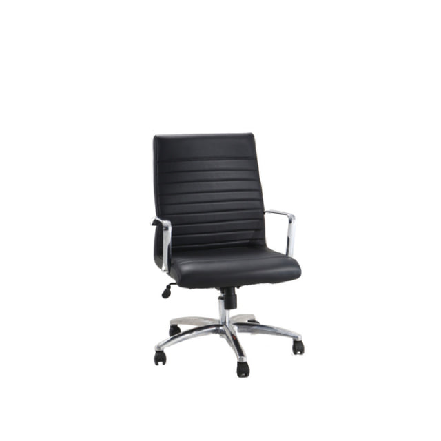 Alpine Industries ADI638-01-BLK-2 Alpine Industries Office Chair 42"H Faux Black Leather