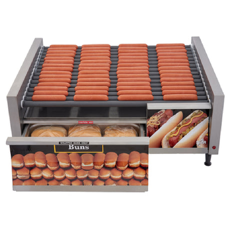 Star 75SCBDE_120 Grill-Max® Hot Dog Grill Roller-type With Integrated Bun Drawer