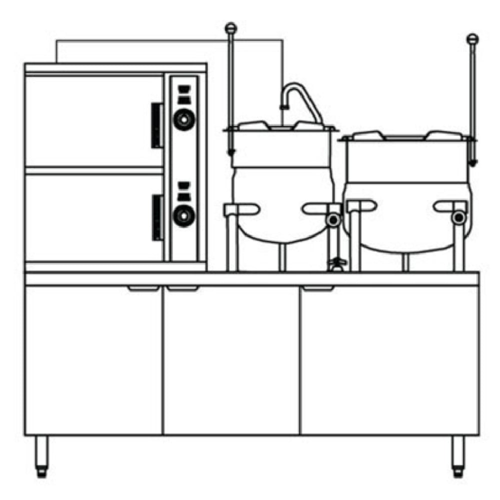 Crown Steam GCX-2-6-6_LP Convection Steamer/Kettle Gas (2) Compartment