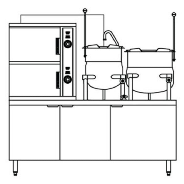 Crown Steam GCX-2-6-10_NAT Convection Steamer/Kettle Gas (2) Compartment