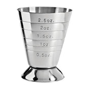 Spill-Stop 100-20 - Multi-Level Jigger, 1/2 Oz. X 2-1/2 Oz. Capacity, With External Markings