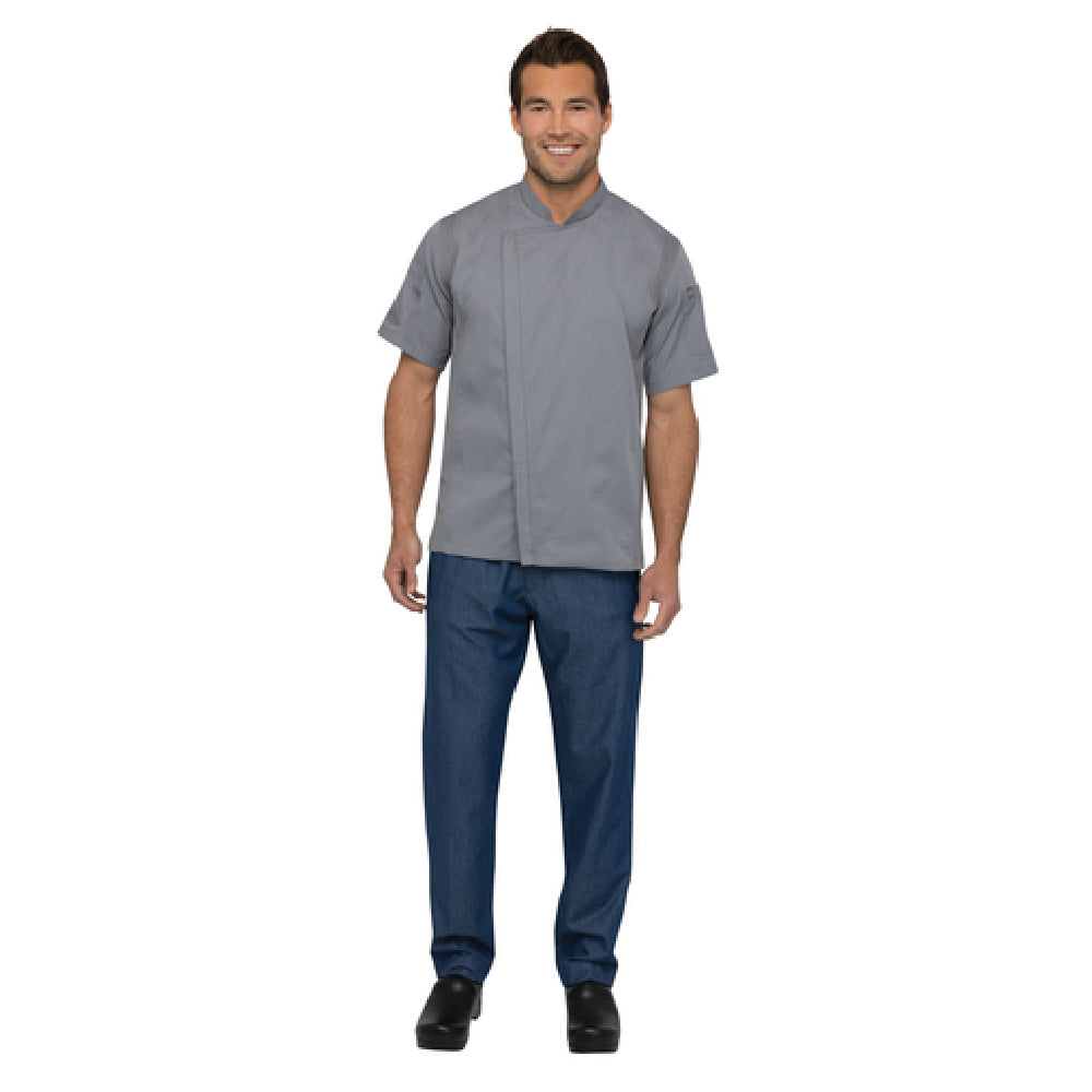 Chef Works BCSZ009GRYS Springfield Chef Coat Single-breasted Short Sleeves