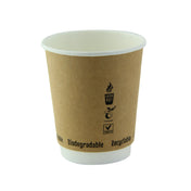 PacknWood 8NPGCDWCO8 - Bio Double Walled Coffee Cup, 8oz., 3.15"Dia X 3.66"H