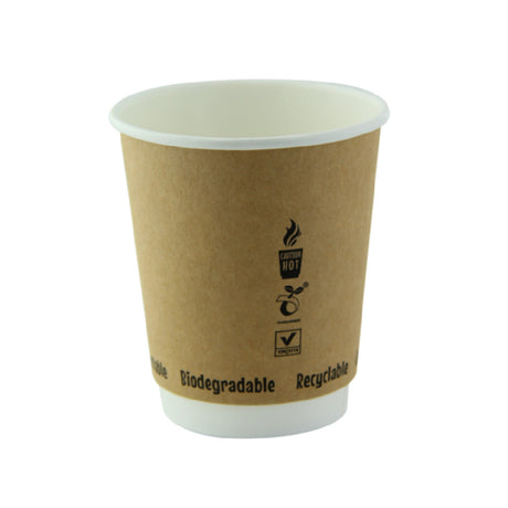 PacknWood 8NPGCDWCO8 - Bio Double Walled Coffee Cup, 8oz., 3.15"Dia X 3.66"H