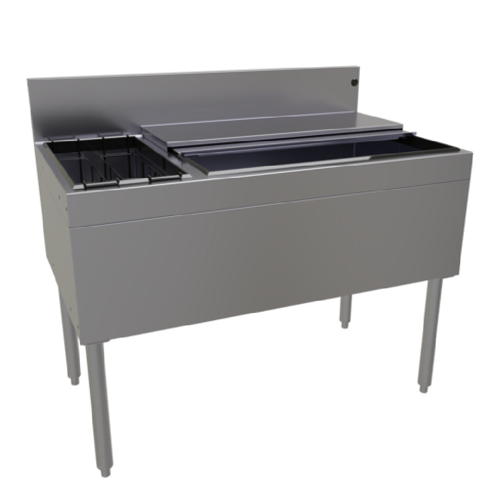 Glastender CBB-42L-CP10 Underbar Ice Bin/Cocktail Unit With Bottle Well Storage