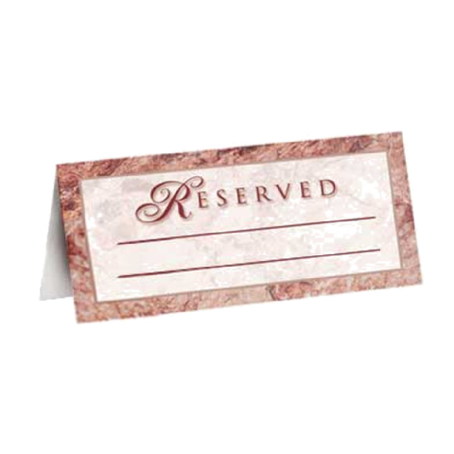 Menu Solutions R2006 "Reserved" Tent 2-5/8" X 5-1/4" Folded With Space For Party's Name