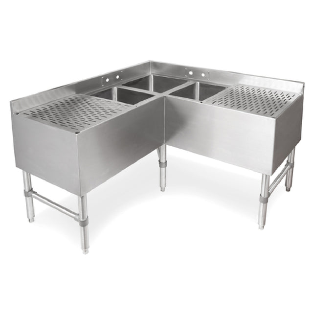 John Boos UBS3C-2148-2D18-X Underbar Corner Sink Unit 3-compartment 48"W X 21"D X 32-1/2"H Overall Size