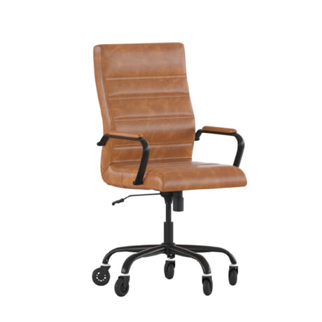 Flash Furniture GO-2286H-BR-BK-RLB-GG Whiteney Executive Swivel Office Chair 39-1/4" To 43" Adjustable Height