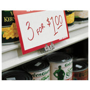 Hubert 61013 - Shelf Molding Sign Holder, Dual Clips, Stainless (50 Each Per Bag)