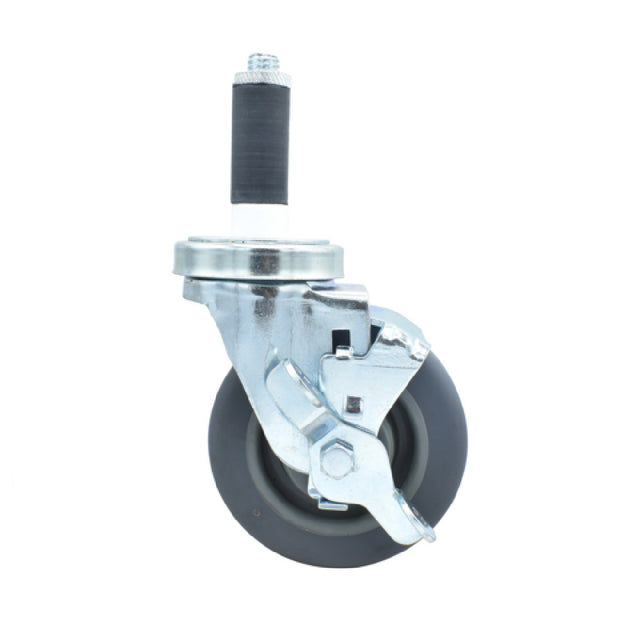 BK Resources 4SBR-1RA-GR-TLB - Swivel Caster, 1" Expanding Stem, 4" Gray Rubber Wheel