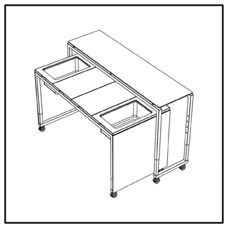 Bauscher Hepp VE-86008 - Venta® Mobile Bar, (set Of Two Tables) On Castors With Integrated Height Adjustment