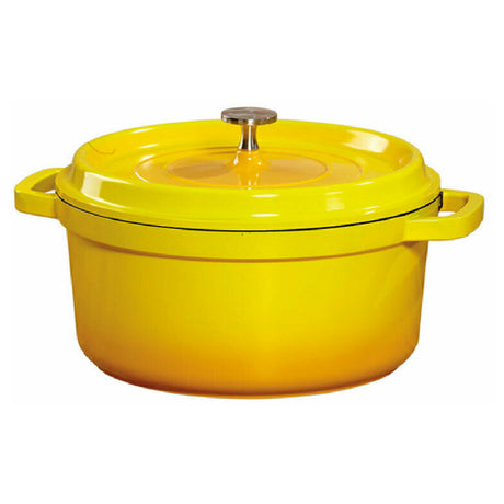 GET Enterprises CA-012-Y/BK/CC Heiss™ Induction Dutch Oven 4-1/2 Qt. (5 Qt. Rim Full) 9-1/2" Dia. X 4-1/4"H