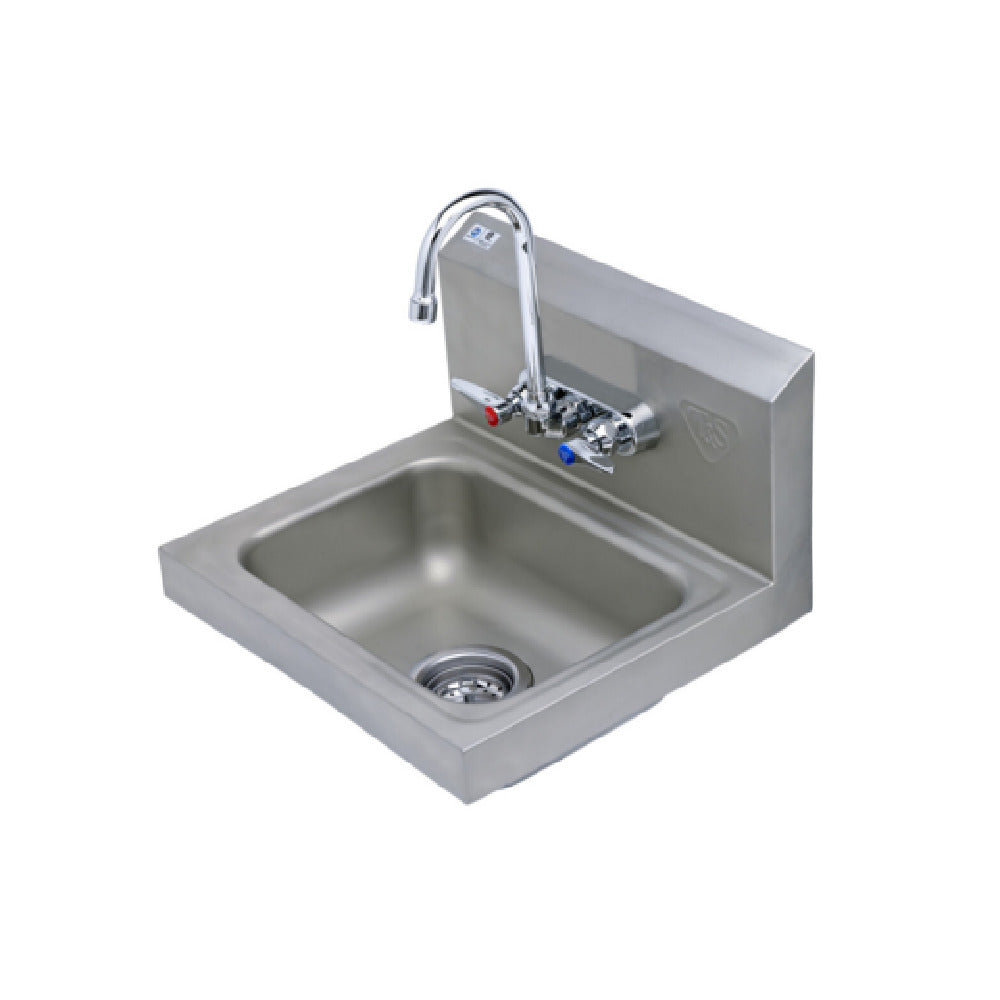 T&S Brass B-1146-02A-4W Hand Sink Stainless Steel With 4" Wall Mount Mixing Faucet With Chrome Plated Brass Body