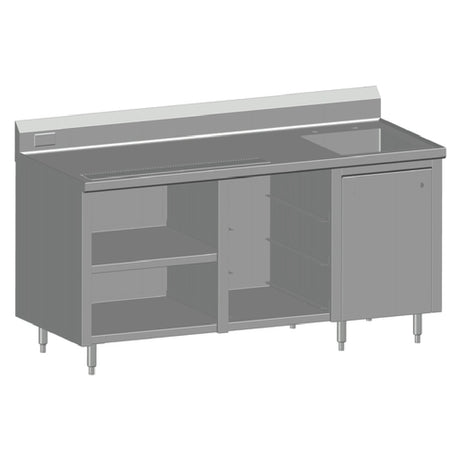 SPG BCRS-72R - Universal Stainless Beverage Counter, With Rack Slides, 72" Long