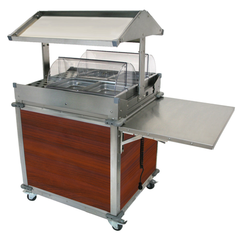 Cadco CBC-GG-2-L5 MobileServ® Deluxe Grab & Go Merchandising Cart 2-sided Grab & Go Shelf On Top