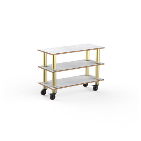 Steelite MGCMSX02CBXW - Modular Creative Extension Unit White Carrera Brush Brass Heavy Duty Casters