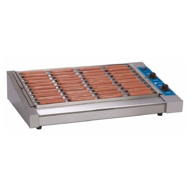 Antunes HDC-50A Hot Dog Grill Dual Heat Thermostatically Controlled Holds Up To 50 Four-to-a-pound 5" Hot Dogs At One Time Or 500 Refrigerated Ten-to-a-pound 5" Hot Dogs Per Hour