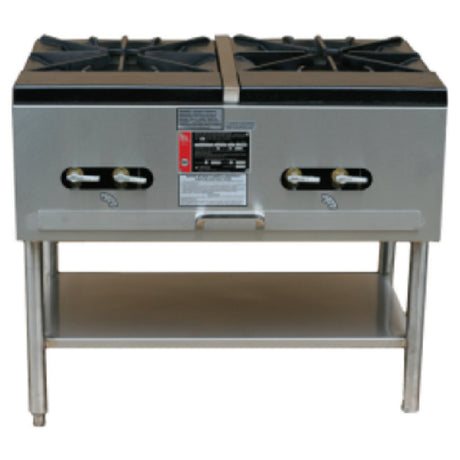 Town SR-18-2X-SS-N Double Stock Pot Range Natural Gas (2) Two Ring Burner With Cast Iron Grate