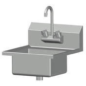 SPG CHS-1 - Universal Stainless Hand Sink, Wall Mount, 12" Wide X 10" Front-to-back X 6" Deep
