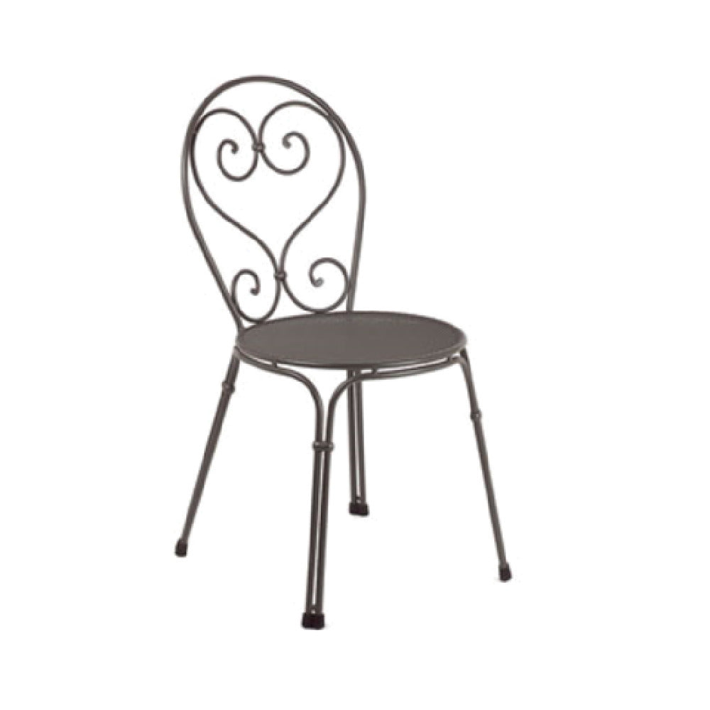 Emuamericas Llc E909 Pigalle Stacking Side Chair Outdoor/indoor Steel With Design Pattern Back