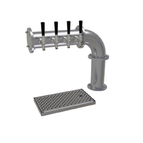Glastender PC-4-SS Pipe Cantilever Draft Dispensing Tower Countertop (4) Stainless Steel Faucets (handles Not Included)