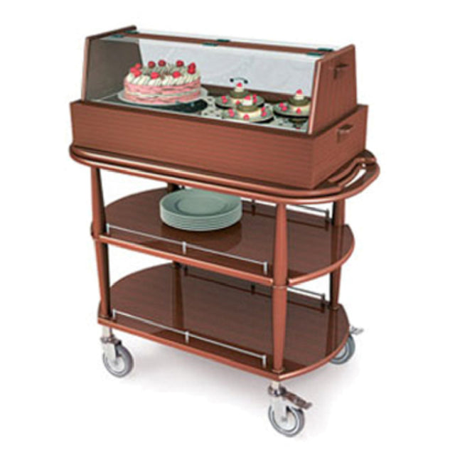 Lakeside 70355 Pastry Cart-Spice 21-5/8"D X 43-3/8"W X 47-1/4"H Acrylic Hinged Top Dome