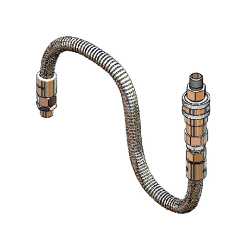 T&S Brass B-1433-03 Flex Hose Assembly 20"L Stainless Steel Hose 3/8" Quick-connect Assembly