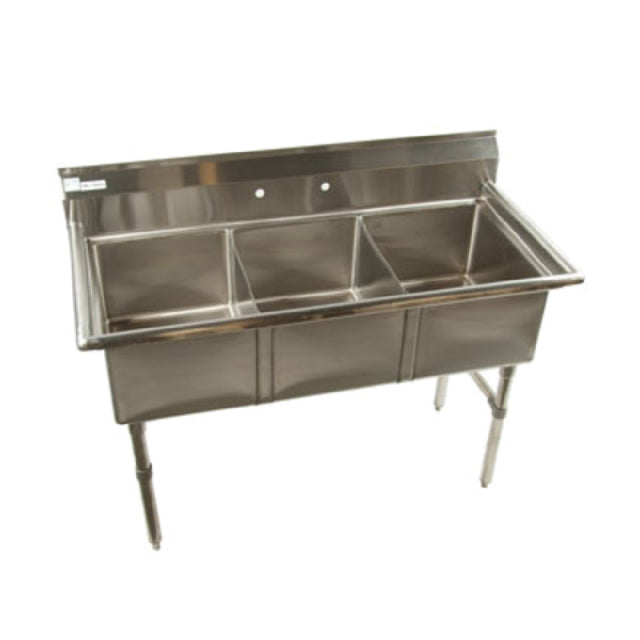 Klinger's Trading ECS3 Economy Sink Three Compartment 53"W X 25-1/2"D X 41"H