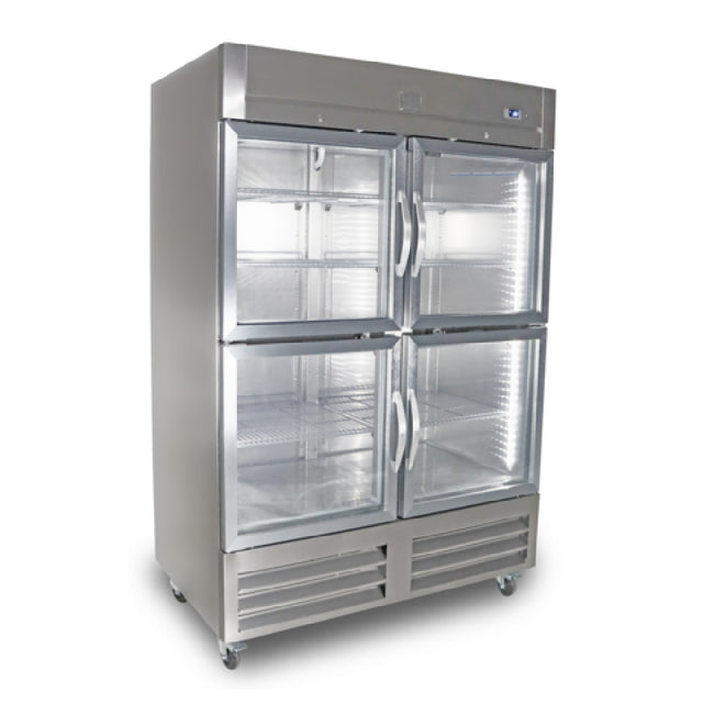 Kelvinator KCHRI54R4HGDR (738316) 4-half Glass Door 54" Long Refrigerator With Exterior Back And Bottom Panels In Galvanized Steel