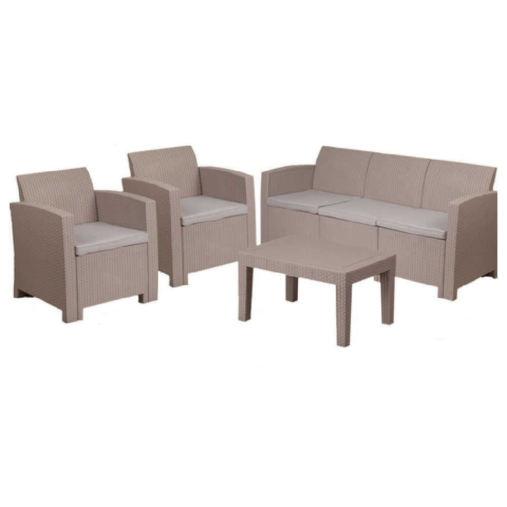 Flash Furniture DAD-SF-113T-CRC-GG Outdoor Patio Set 4-piece (2) 26-3/4"W X 27"D X 30"H Chairs