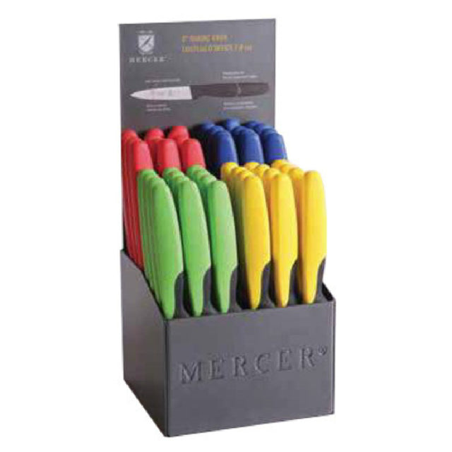 Mercer Culinary M23941 Millennia Color® Paring Knife Display 5-3/8" X 10" 4-compartment