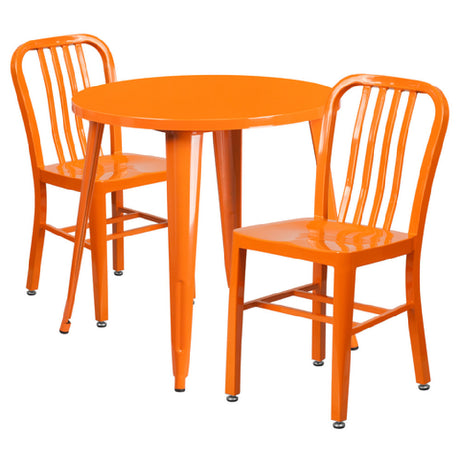 Flash Furniture CH-51090TH-2-18VRT-OR-GG Table And Chair Set Includes (1) 30" Dia. X 29-1/2"H Table