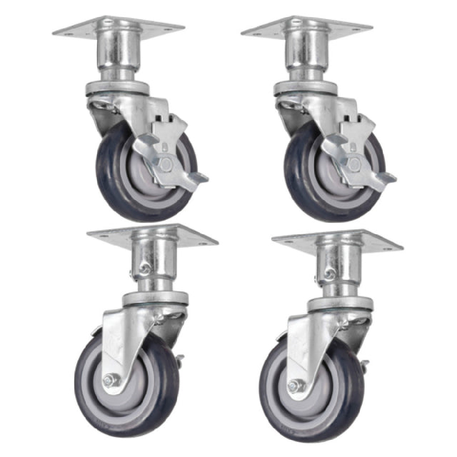 Wolf CASTERS-PLTMNT Set Of 4 Adjustable Casters 6" Overall Height Plate Mount