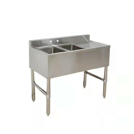 Klinger's Trading BAR2DR Underbar Sink Two Compartment 37"W X 18-3/4"D X 33"H