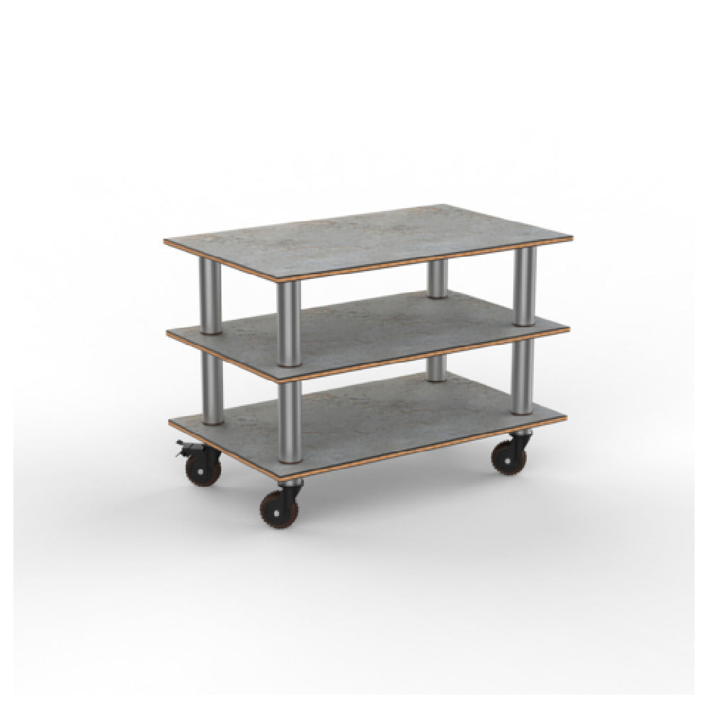 Steelite MGCMLX02GSXH - Modular Classic Medium Unit Grey Slate Stainless Steel Heavy Duty Casters