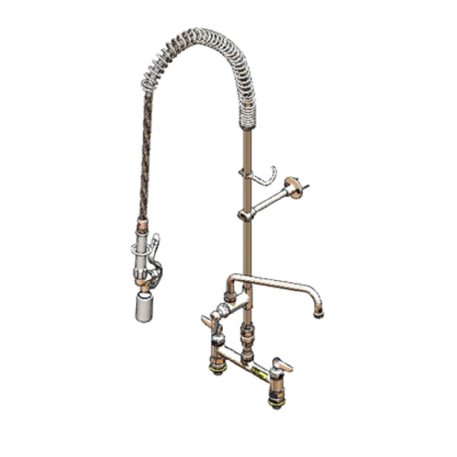 T&S Brass B-0123-12CRCVBC EasyInstall Pre-Rinse Unit Deck Mount Base 8" Adjustable Center