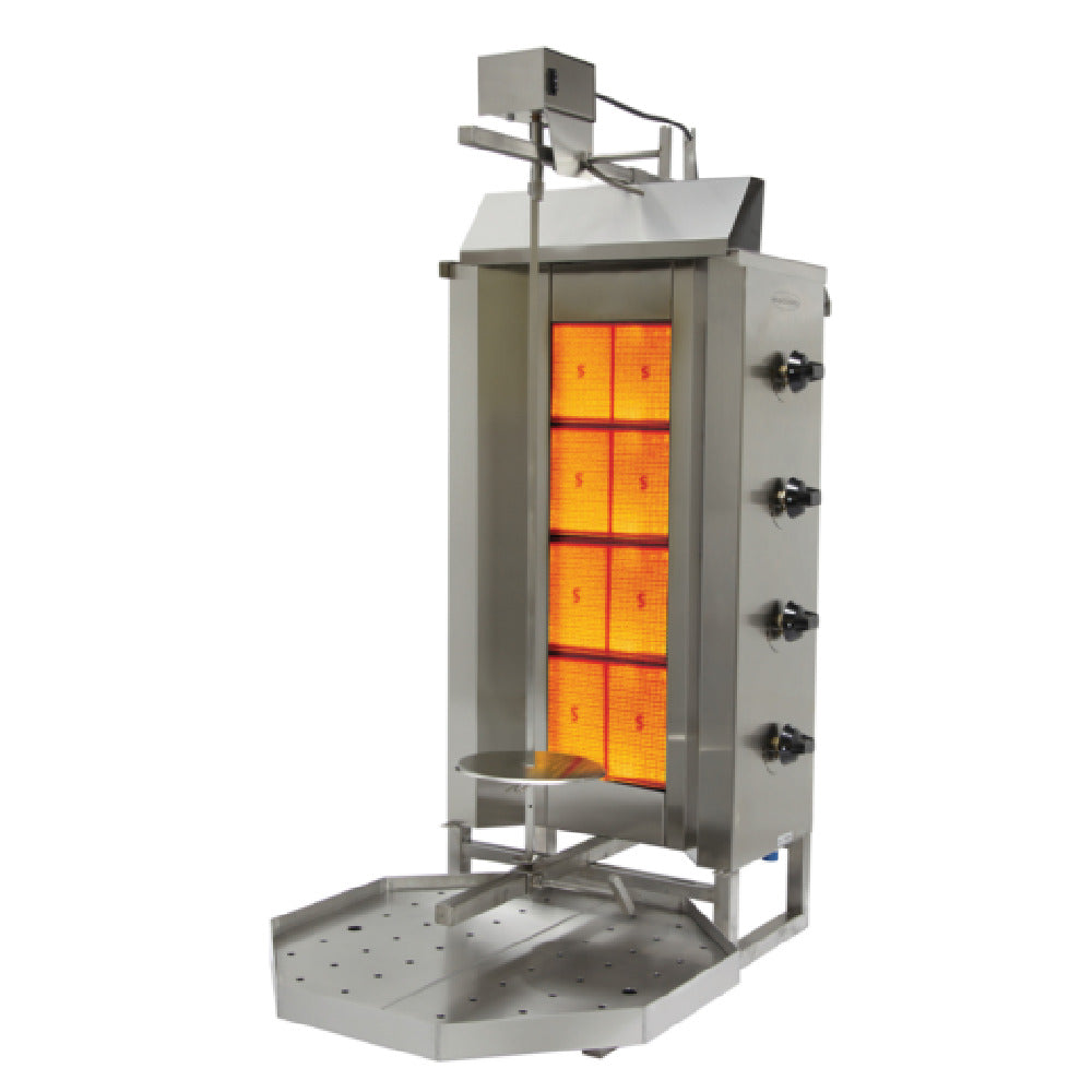 Eurodib VGB4 Eurodib Vertical Broiler (Gyro) Natural Gas (4) Double Burners With Independent Control Knobs