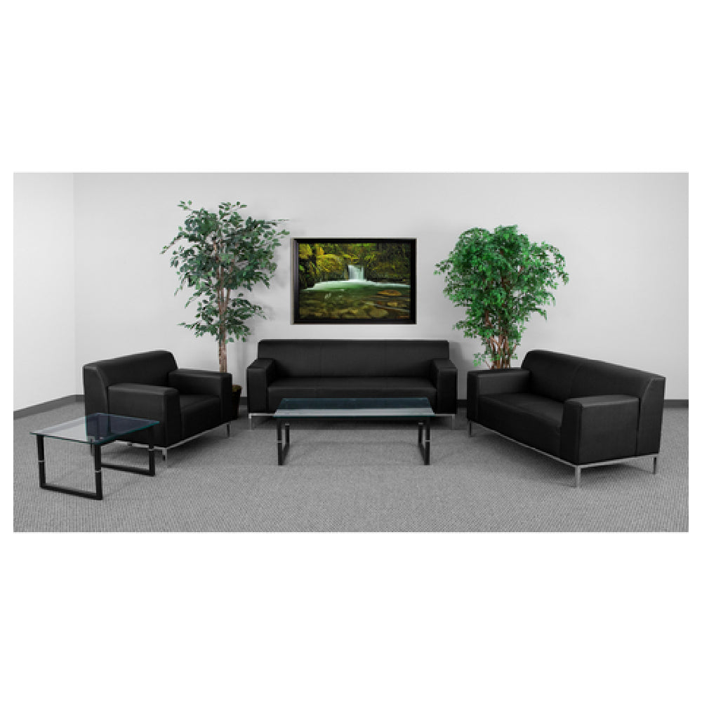 Flash Furniture ZB-DEFINITY-8009-SET-BK-GG Hercules Definity Series Reception Set