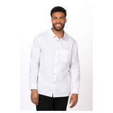 Chef Works SES02-WHT-S Men's Seville Shirt Stretch Fabric Snap Front Closure