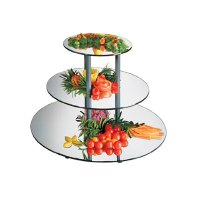 Cal Mil MT240 Gourmet Mirror Riser 24" Dia. X 18-3/4"H 3-tier